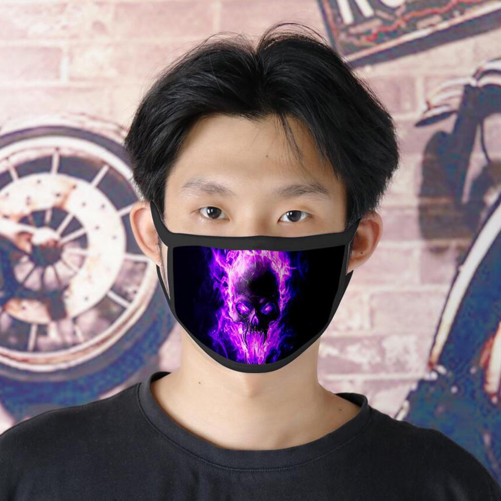 Маска из ткани с принтом черепа, многоразовая, моющаяся, для вечеринки в стиле панк