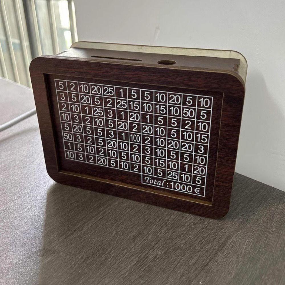 Durable Savings Challenge Box Handmade Challenge Cash Storage Case Target Goal Savings Box Euro