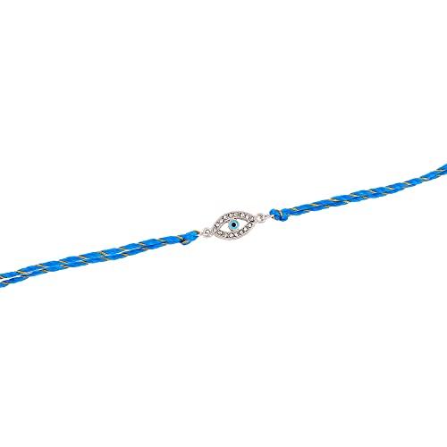 Благоприятное ракхи от сглаза Estele с родиевым покрытием, австрийскими кристаллами и изысканной шелковой нитью