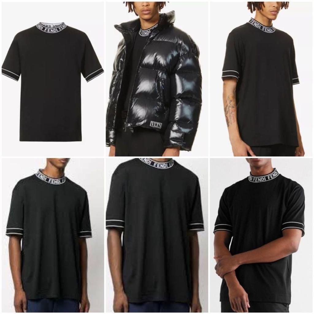 Used FENDI Mock Neck T-Shirt, Black, Regular Domestic, Overseas Size L, Meguro Ren Worn