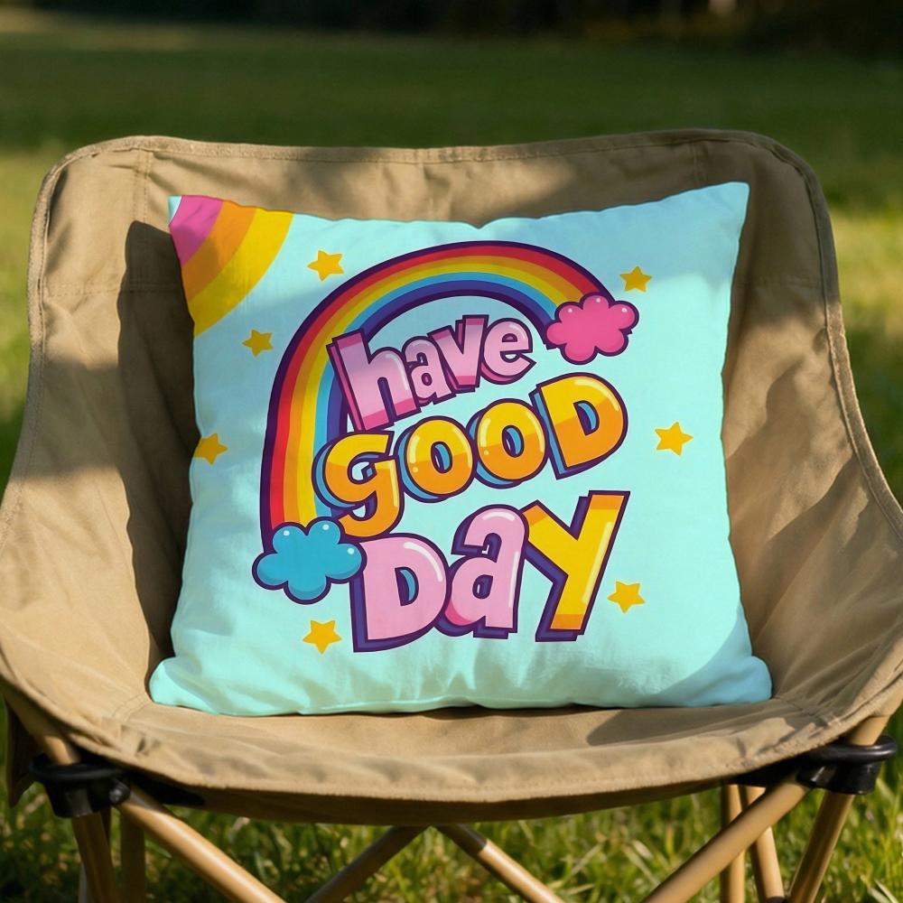 warm good day Cushion Cover Soft Reversible Durable Pillow Cover MultiScene Use for Home Car Daily Comfort