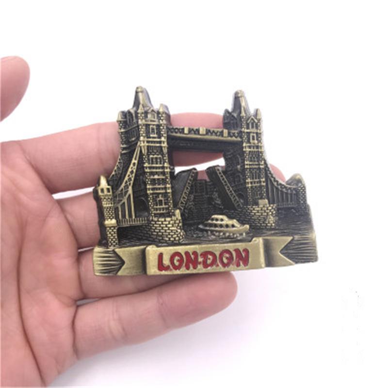 Metal Refrigerator Stickers Three-dimensional Magnetic Memorial High-end Alloy Fridge Magnet