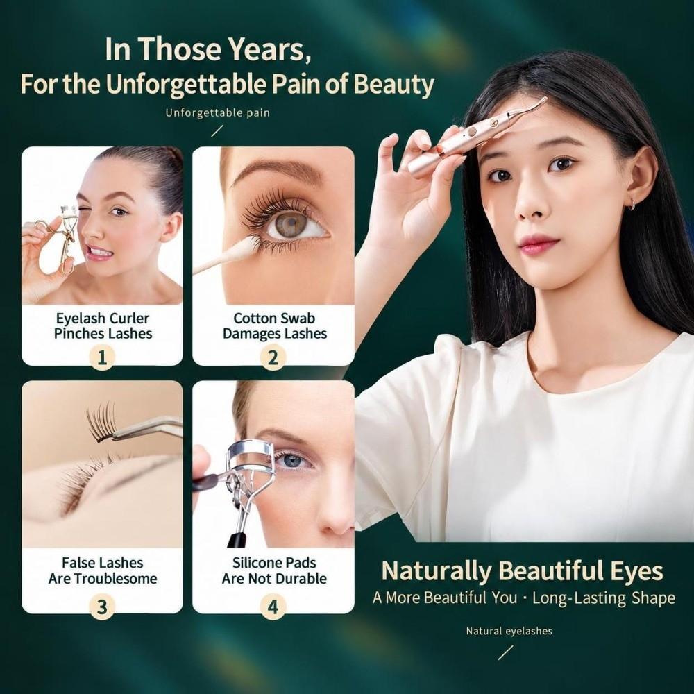 Heated Eyebrow Shaver 2 In 1 Automatic Eyebrow Trimmer Portable Electric Eyelash Curler  for Women