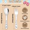 10Pcs Stainless Steel Toddler Utensils Set Cartoon Dinosaur Kid Silverware Set Mirror Polished Child Fork and Spoon Kit