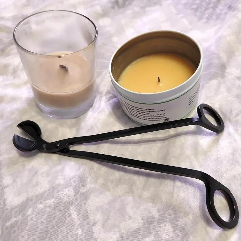 Hot Sale Sliver 18CM Stainless Steel Candle Wick Trimmer Oil Lamp Round Head Candle Core Shears Handmade Tools Candle Accessory