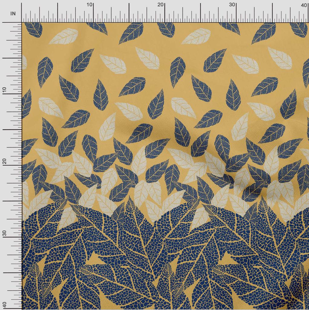 oneOone Хлопковая гибкая серовато-синяя ткань с листьями, панельные принадлежности для квилтинга, ткань для шитья с принтом в ярдах, 40 дюймов