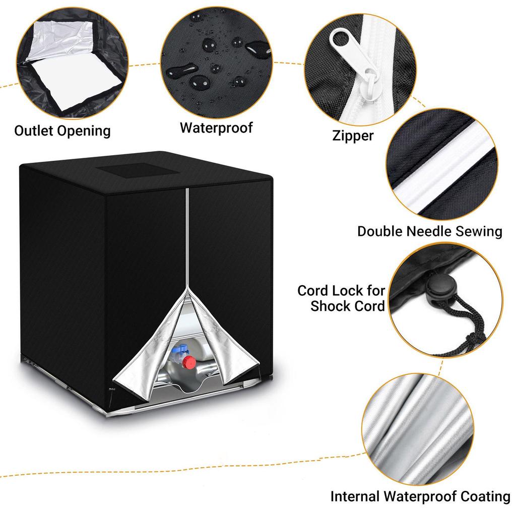 Контейнер IBC 1000 л, алюминиевая фольга, водонепроницаемый пылезащитный чехол, резервуар для дождя, ткань Оксфорд, защитный чехол от ультрафиолета