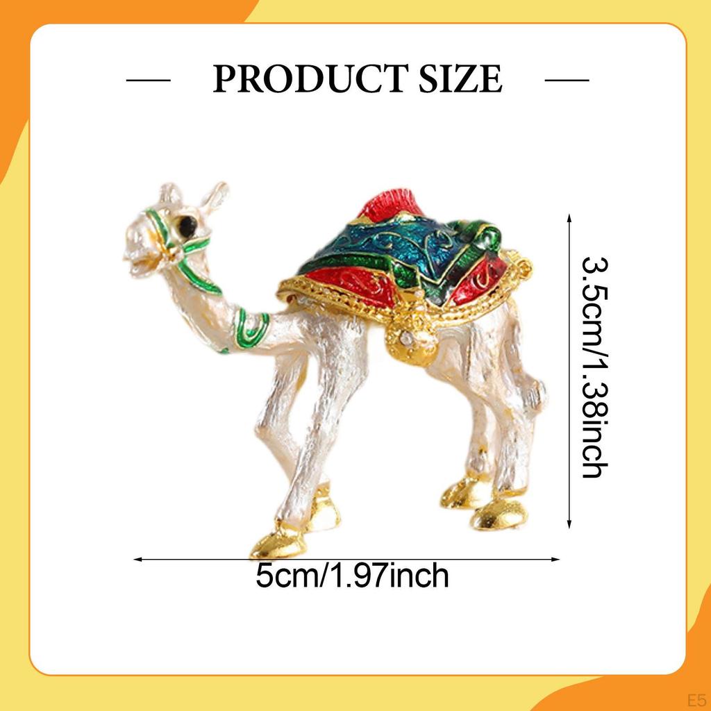 Милая фигурка верблюда Элегантный рождественский подарок Орнамент Маленькая эмалированная шкатулка для драгоценностей