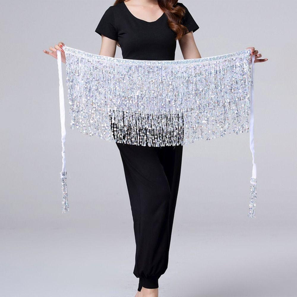 Sequins Dance Belt High Waist Waist Chain Fashion Hip Scarf  Women