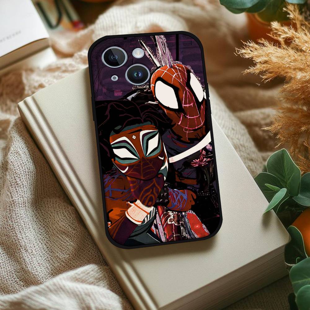 Чехол в панк-стиле с Человеком-пауком S-Spiderman для iPhone 1716 15 14 13 Pro Max 11 12 Mini X Xs XR Черный силиконовый чехол