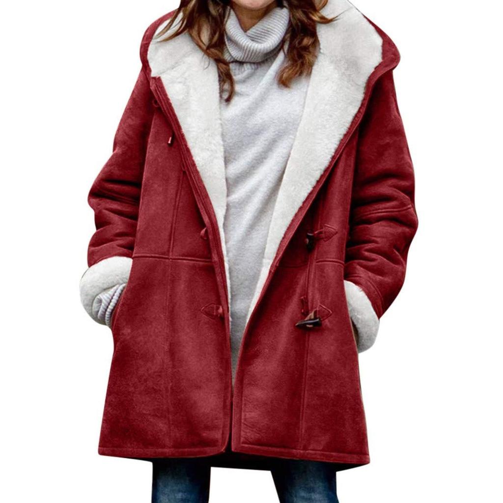 Parker Coat Warm Coat Women's Fashion Jacket Winter Warm Fleece Lined Jacket Coat Casual Hooded Outwear with Pockets