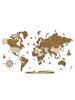 Wooden 3D World Map Pattern Xvi Country Borders 120X75