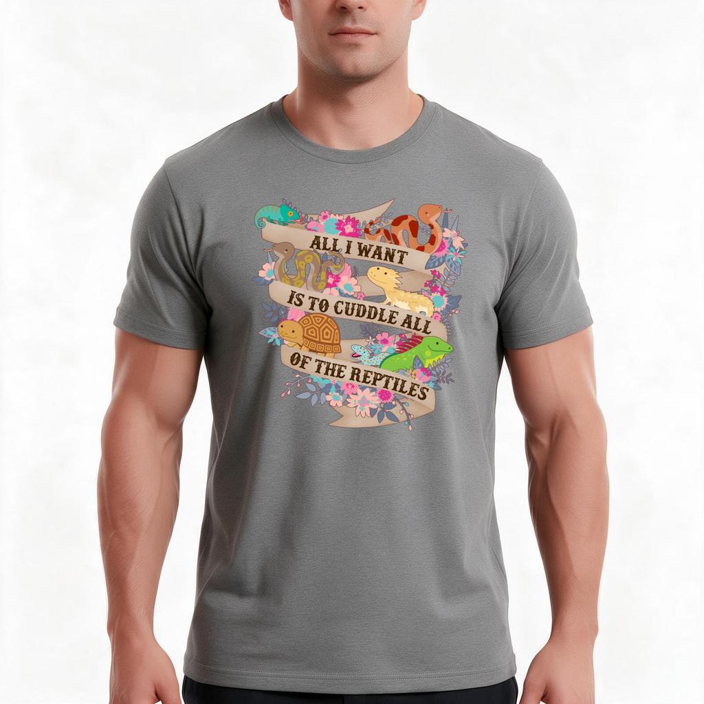 Cuddle All Of The Reptiles Tshirt Summer Casual Cotton Tee Oversized Streetwear Tops Vintage Graphic Print Unisex Unisex Unisex