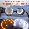 For BMW 3 Series E46 Compact 2001 2002 2003 2004 2005 LED SMD Cotton Light Switchback Angel Eye Ring DRL Kit