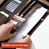 Многофункциональный портфель формата А4/А5 из ПУ кожи для организации документов, сумка на молнии с калькулятором, ручками, блокнотом для записей, портфель для офиса