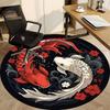 1pc Koi Fish Yin Yang Office Round Area Rug, Indoor Mat Suitable For Office, Under Office Chairs Bedroom Living Room Home Decor, Room Deco