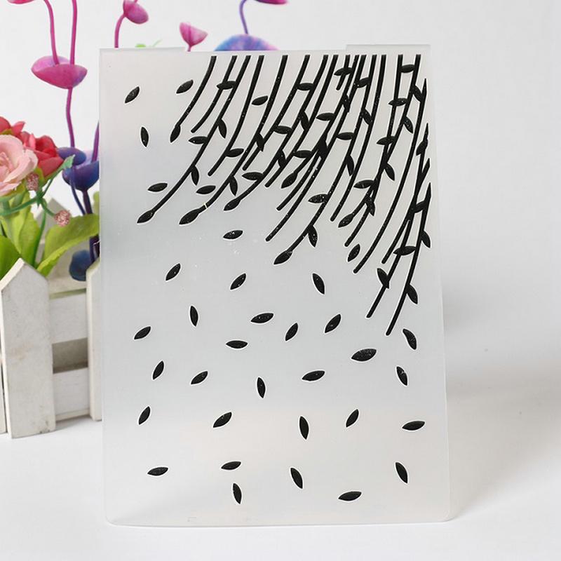 Дерево Цветок Лист Рамка Пластиковые Папки Для Тиснения Трафарет для DIY Скрапбукинг Альбом Карты Декор Шаблон Гора