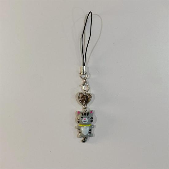 1/6 шт. Брелок Сердце Кошка Дизайн Брелок Украшение для телефона Китти Шарм для телефона Многофункциональный Шарм Держатель для ключей