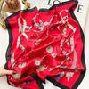 70 Silk Scarf: High-End Korean Style, Versatile Professional Imitation Silk, Retro Printed Women's Scarf