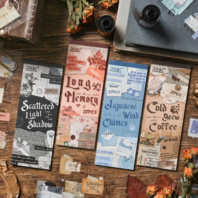 20-Sheet Vintage Die-Cut Sticker Book, Exquisite Retro Patterns & Precision Cut, for Journal & Scrapbook Deco