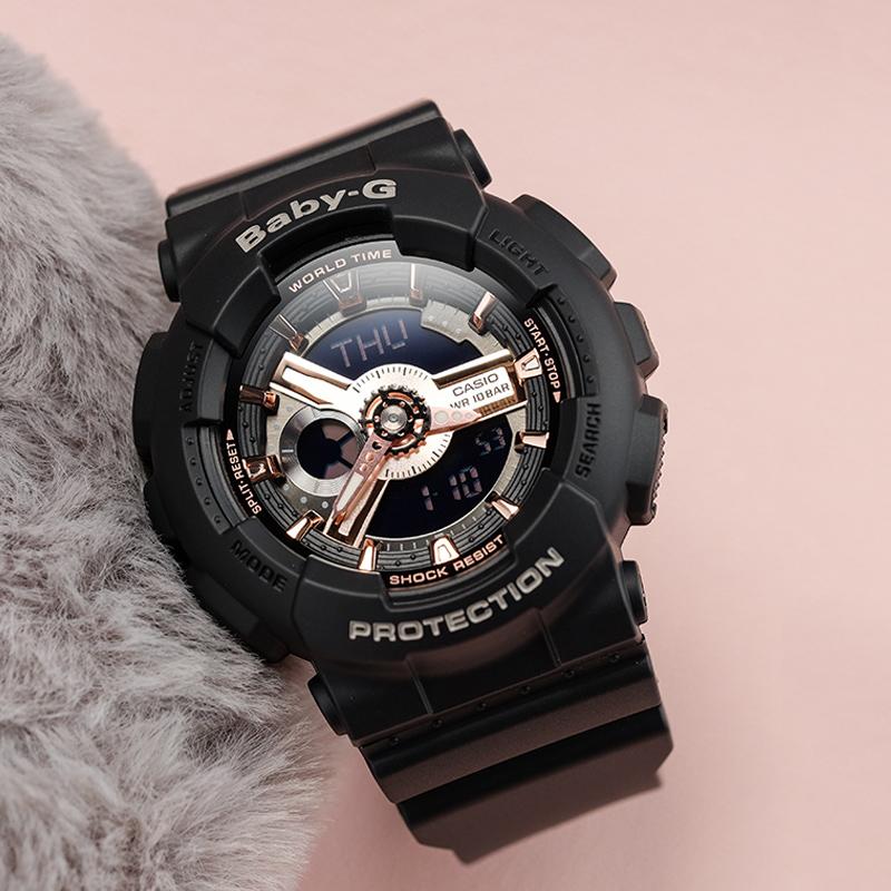 Casio Женские часы BABY-G Черные BA-110RG-1A BA-110RG-1A