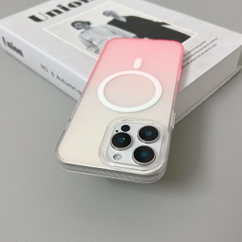 Для iPhone 16 Pro Max Магнитный чехол Градиентный цвет Чехол для телефона Для iPhone 15 14 13 12 11 Пленка для защиты линзы камеры Прозрачный мягкий ТПУ чехол