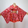 Sexy Short Japanese Gown Japanese Geisha Cosplay Costume Flower Print Yukata One Piece with Obi Belt Underwear Bathrobe Pajamas Women's (Red, L)