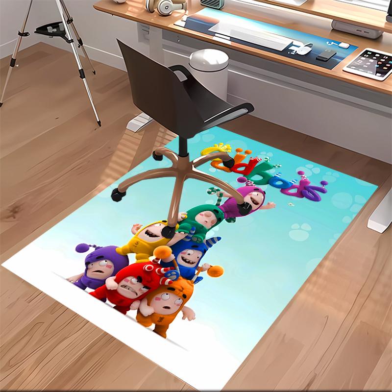 1 шт. Коврик с принтом Oddbods - Мягкий, Моющийся, Нескользящий Коврик для Помещений под Офисные Стулья, Гостиную, Домашний Офис, Декоративный Коврик