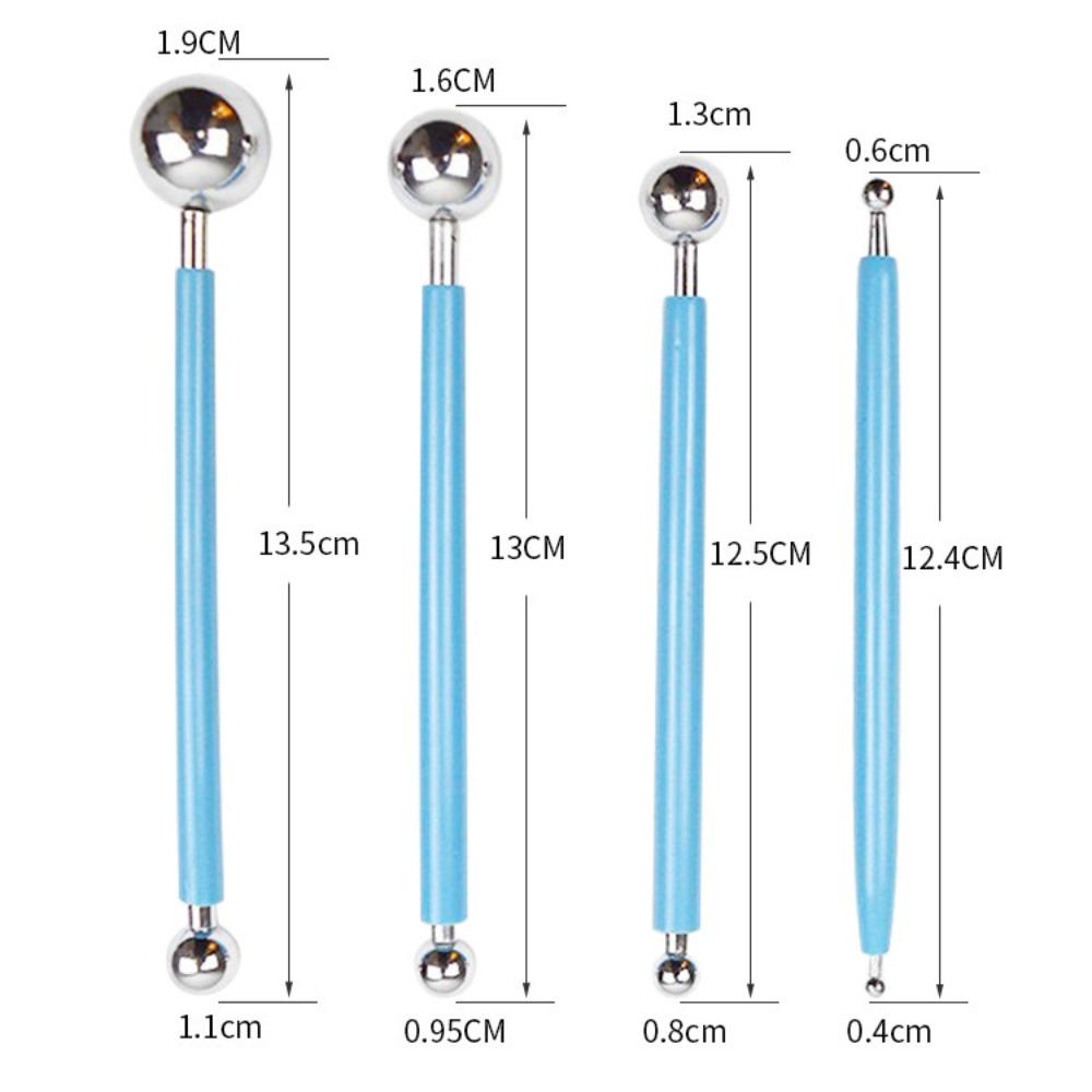Силиконовые стилусы, двухсторонние металлические шариковые инструменты, самодельные стилусы, керамический инструмент для глины, инструмент для вдавливания