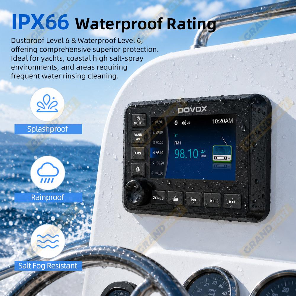 Marine Stereo 4.1inch TFT Display Boat MP5 Radio Player Support Bluetooth FM AM For Yacht Gauge ATV UTV SUV RV Cart Motorcycle