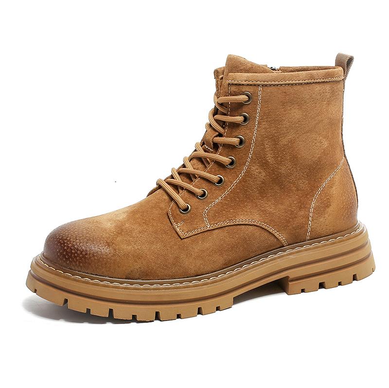 Men's Classic Retro Leather Outdoor Sports Thick Soles Anti Slip Wear-resistant Desert Boots Precision Craft Suede Leather Boots