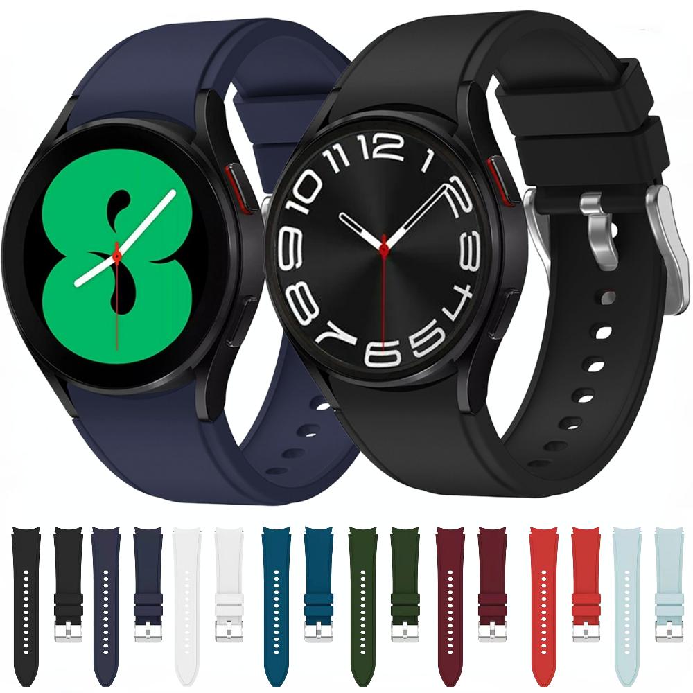Силиконовый ремешок для Samsung Galaxy Watch 7/6/5/4 44 мм 40 мм/5 Pro 45 мм, ремешок для Galaxy Watch 4/6 Classic 46 мм 42 мм 47 мм 43 мм