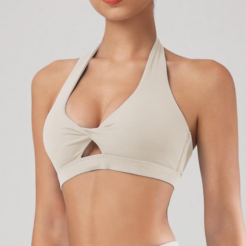 European & American Halter Sports Bra - Backless Yoga Top for Women