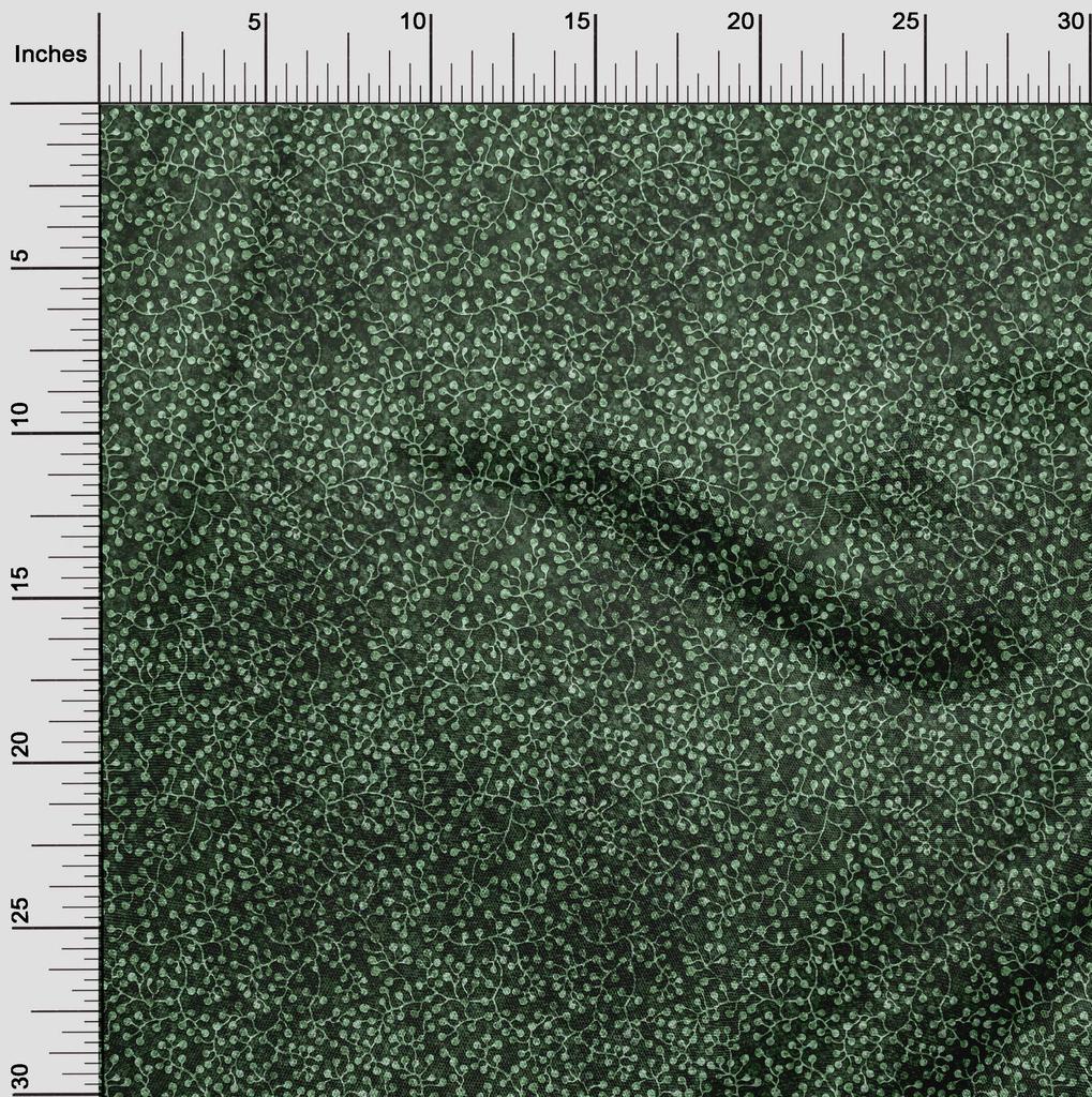 oneOone Cotton Flex Dark Green Fabric Asian Batik Floral Craft Projects Decor Fabric Printed By The Yard 40 Inch