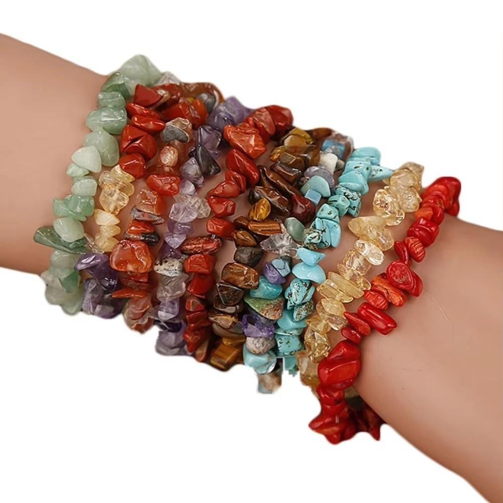 Stretch Band Irregular Stone Bracelets Adjustable Wrap Charm Hand Chain Jewelry