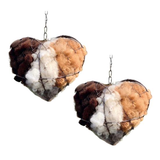 Ручной Фибровый Птичий Гнездовой Сердечный Зимний Укрытие-Дерево для Диких Птиц Внешний Держатель Материала для Птичьих Гнезд для Садового Искусства