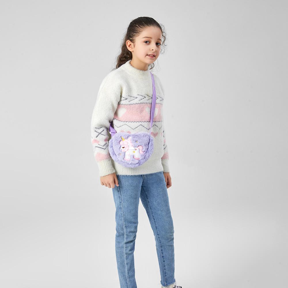 1 шт. сумка через плечо с изображением мультяшного животного-единорога для детей, милых милых животных для маленьких девочек, переносная сумка для хранения конфет