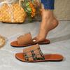 Горячая Распродажа Женские тапочки Летние сандалии с круглым носком больших размеров на плоской подошве с пряжкой разных цветов для отдыха на открытом воздухе Повседневные женские тапочки