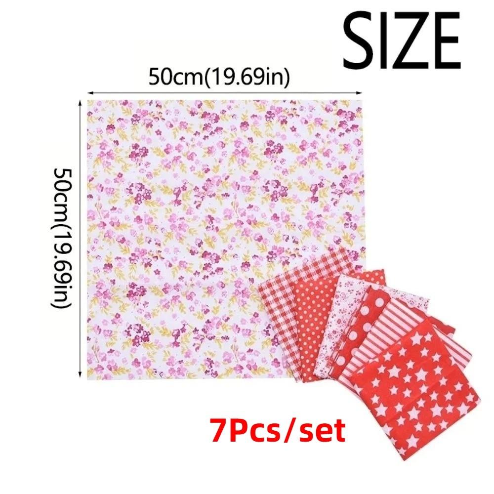 7Pcs/set 50x50cm Cotton Fabric Stash Colorful Patchwork Cotton Fabric Handmade Accessories
