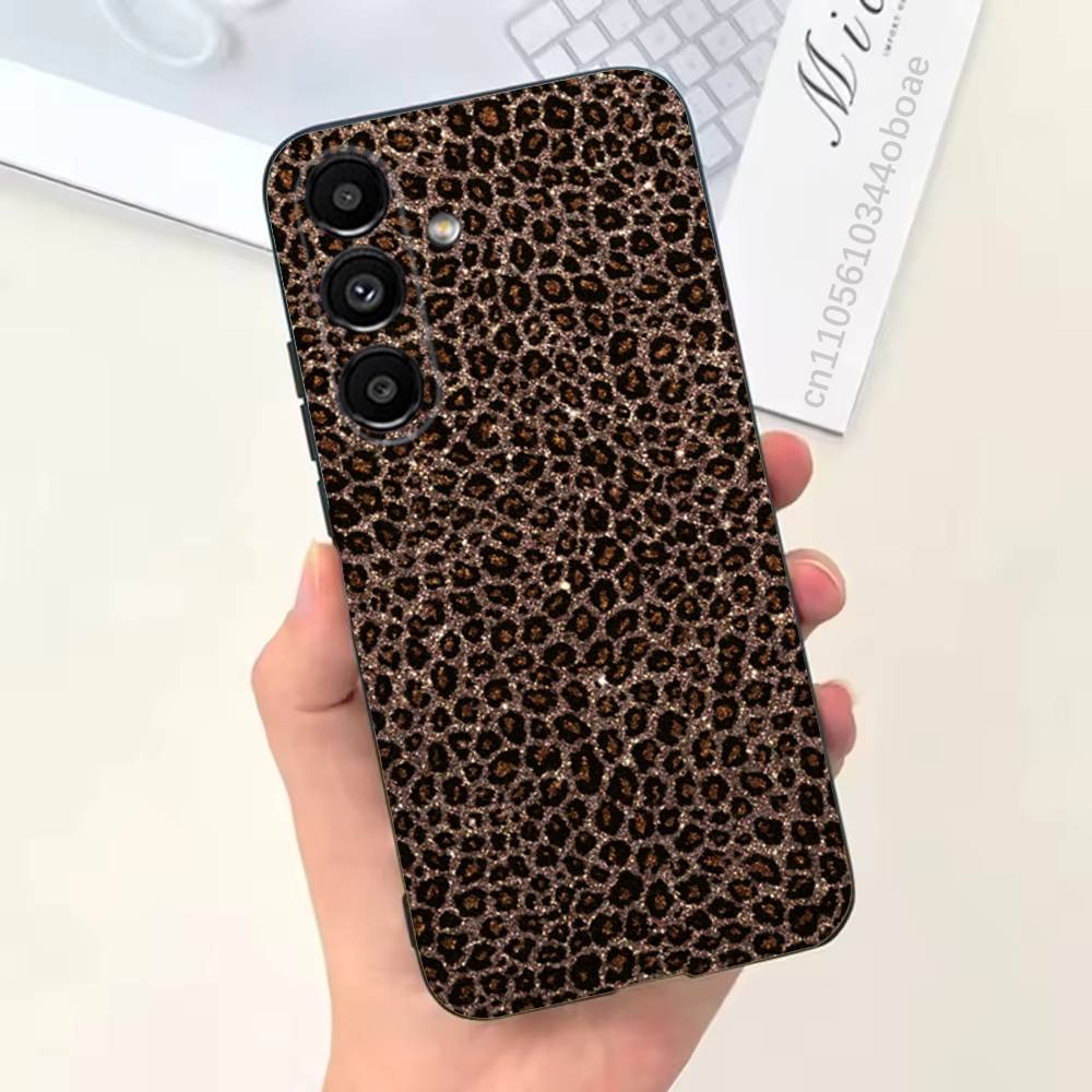 Модный чехол для телефона с леопардовым принтом для Samsung S25,24,21,22,23,20,S30,Ultra,Plus, Fe,5G Силиконовый чехол