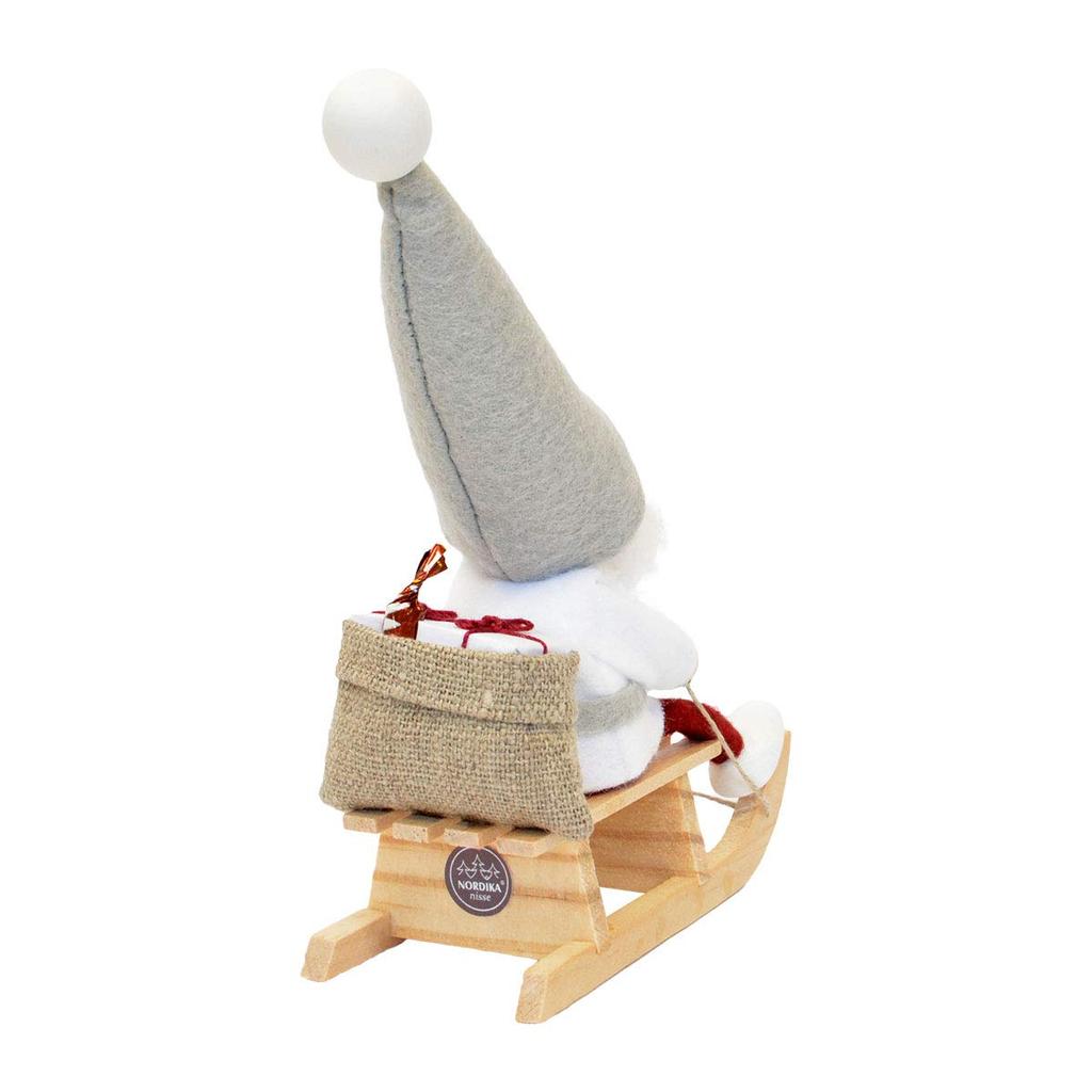 NORDIKA Nisse Nordica Nisse Christmas Wooden Doll Riding a (Santa Sleigh)