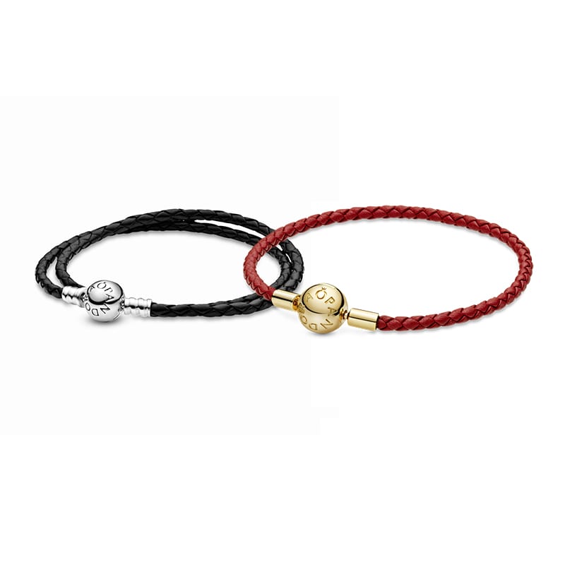 Pandora Leather Bracelets Unisex Black/Red ZT-0006- /