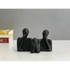 Статуя «Пара и семья» | Керамическая скульптура «Мыслитель» | Предметы домашнего декора для гостиной | Настольный артефакт (Черный | Набор из 3 шт.)