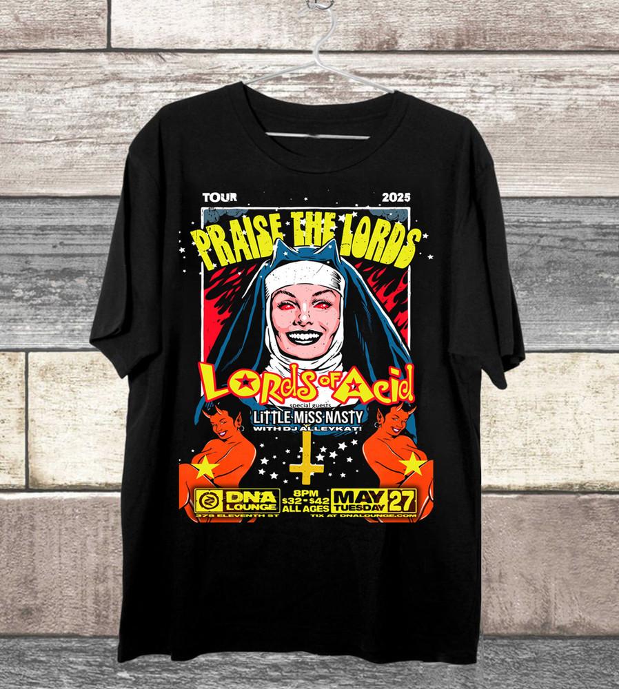 Новая футболка Lords of Acid Band Praise The Lords Tour 2025 S-5XL Унисекс