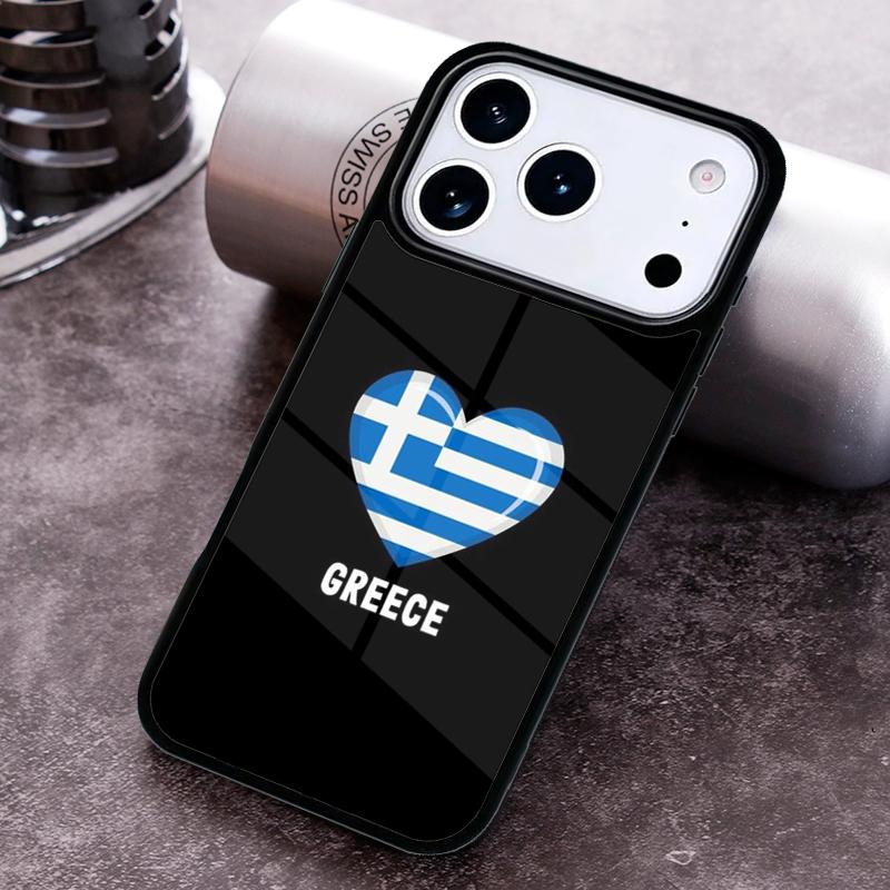Greek Greece Flag Phone Case for iPhone 17 16 15 Pro Max Air 14 13 12 11 Plus Shockproof Cover
