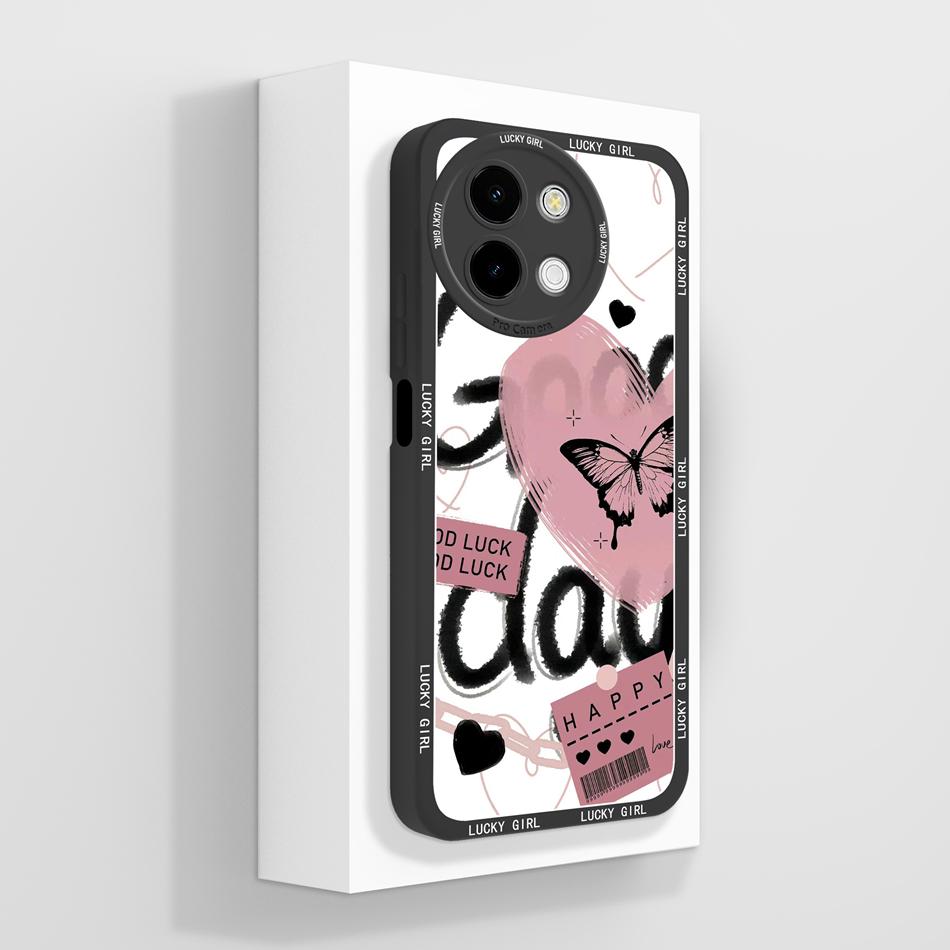 Case For Vivo Y38 Y58 T3X Y200i Y200T 5G Cute Panda Funda Soft Liquid Silicone Camera Protection Back Cover Shockproof Bumper