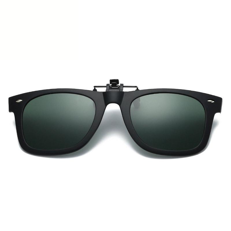 Неполяризованные мужские поляризованные солнцезащитные очки с откидной линзой для женщин, очки ночного видения для вождения, антибликовые, винтажные, квадратные, с клипсой для рыбалки