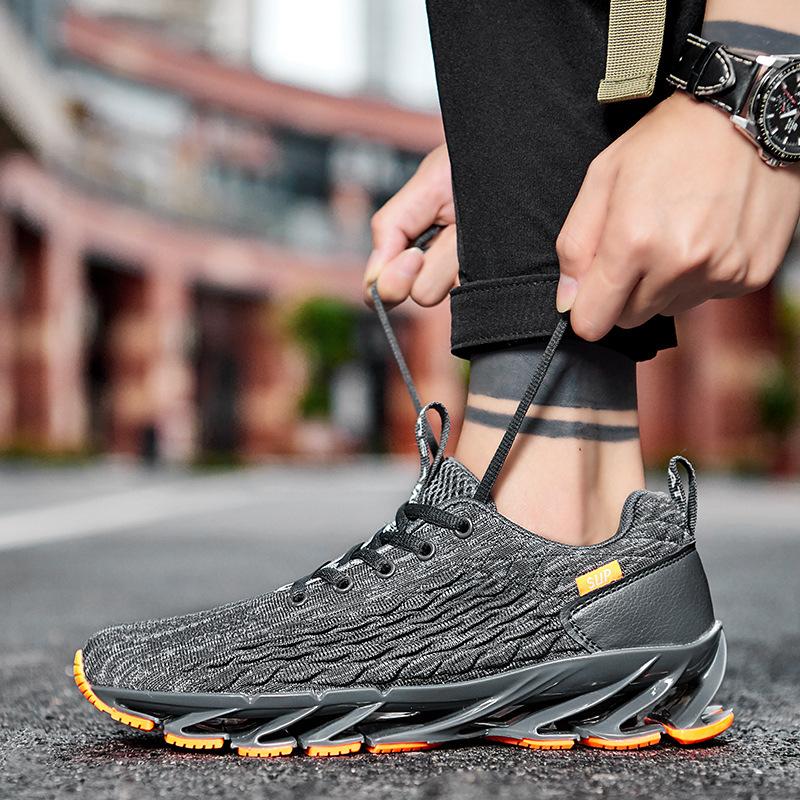 2025 Summer New Men's Trendy Shoes, Fish Scale Blade Fashion Running Shoes, Flying Woven Breathable Large Size Sports Men's Shoes
