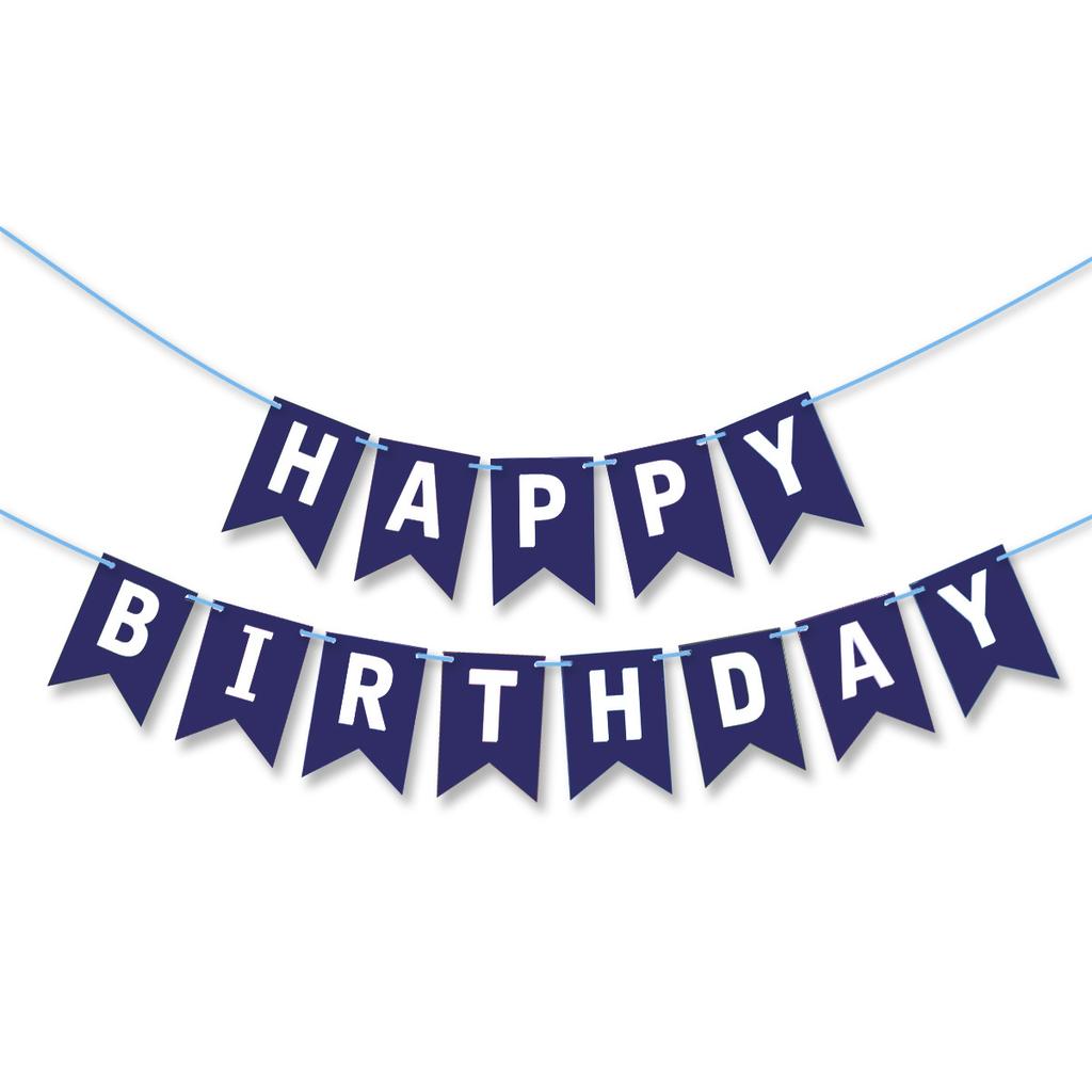 Birthday Party Decoration Small Sapphire Blue Flag Children'S Birthday Party Venue Layout Banner Customization