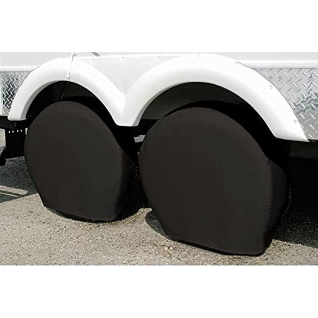 Чехлы для покрышек Land, 4 шт. — прочная защита колес для грузовых автомобилей, внедорожников, прицепов, кемперов, семейных автомобилей RV — универсальные, подходят для шин диаметром 26–32 дюйма, черные (L